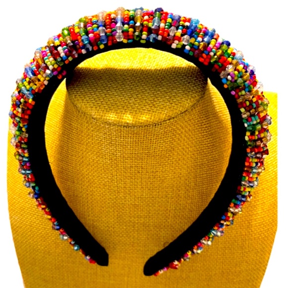 Multi colored HeadbandnCrystal AB cut Beaded headbands - Picture 3 of 13